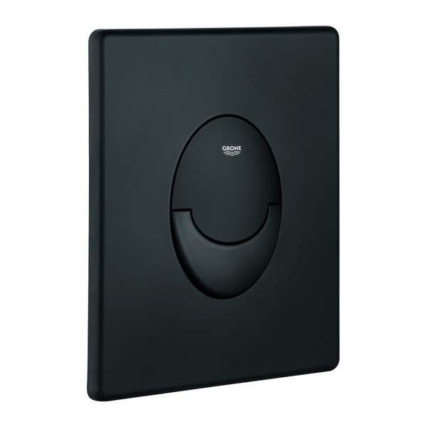GROHE Start - Flush Plate for Concealed GD2 Cisterns (Made of ABS, Water Saving, Dual Flush with Start and Stop Activation, Easy Vertical Installation), Size 156 x 197 mm, Phantom Black, 38964KF0