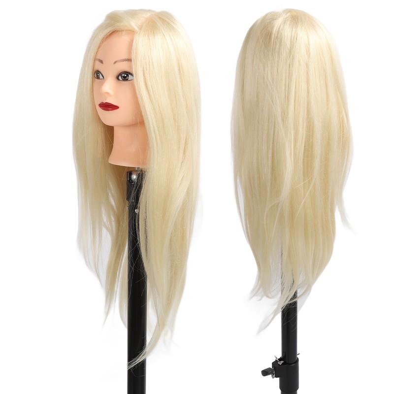 Hair Styling Mannequin Head 85% Real Hair Hairdresser Training Head