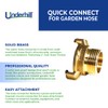 Underhill Quick Connect Garden Hose Fitting, Connector, Heavy-Duty, Solid Brass,