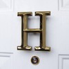 Monogram Letter H Door Knocker - Brass