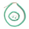 Caprilite Turquoise Green Classic Faux Pearl Necklace Earrings & Bracelet