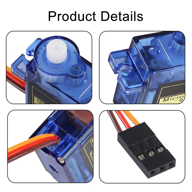 D-FLIFE 4pcs SG90 Micro Servo Motor Mini Servo SG90 9g