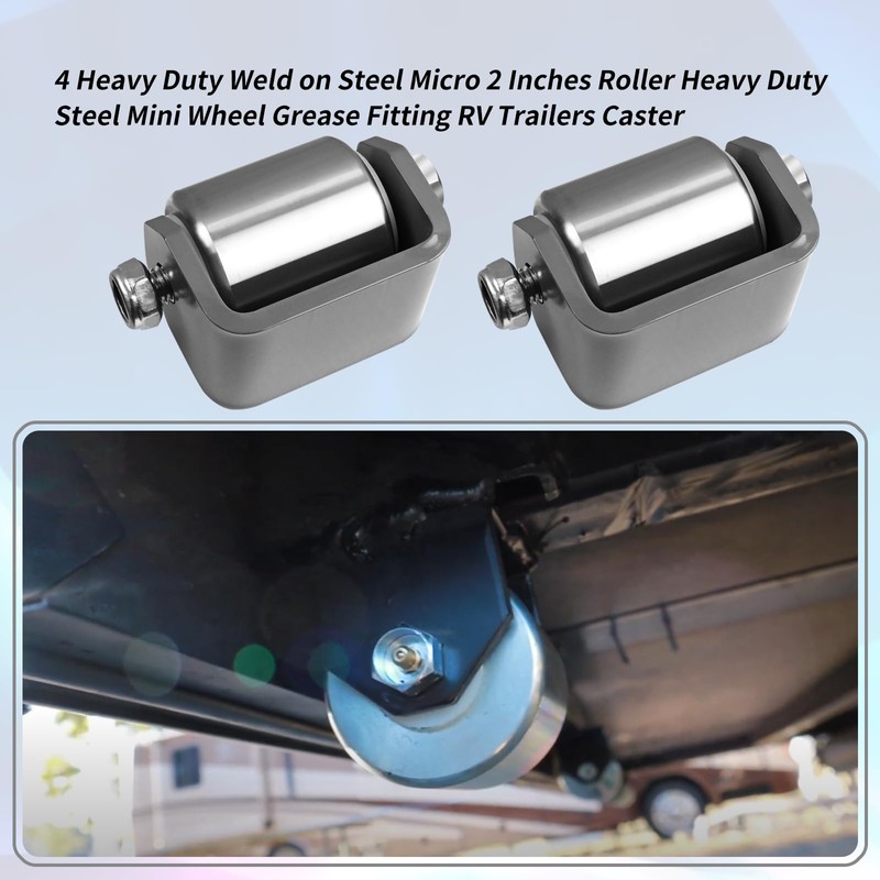 4 Pcs Steel Micro Rollers, 2 Inches Roller Heavy Duty