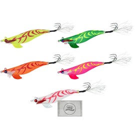 Marushin Octopus Breakin, No. 4.0, Assorted Colors, Set of 5 Rattles, Designed for Octopus Fishing, Includes Original Tissue by Volonte