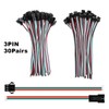 VISDOLL 30 Pairs JST SM 3 Pin Connectors 15cm 20AWG