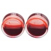 Longbeauty 2Pcs Acrylic Red Liquid Blood Double Flare Ear Plugs