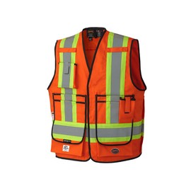 Pioneer Hi Vis FR Surveyor's Safety Vest - Flame Resistant ARC Rated - Reflective - for Men and Women - Orange