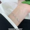 S925 Sterling Silver Heartbeat Wave Bracelet Geometric Wave Bling Fine