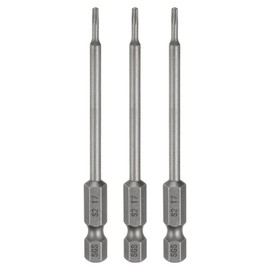 HARFINGTON 3pcs T7 Torx Head Screwdriver Bit 1/4" Hex Shank 3.15" (80mm) Long Magnetic No Hole Tip Tamper Proof 6 Point Star Screw Driver Drill Bits S2 Steel Industrial Power Screwdrivers