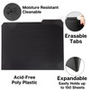 Dunwell Plastic Black 3-Tab Folders, (6 Pack), Sturdy 1/3 Tab
