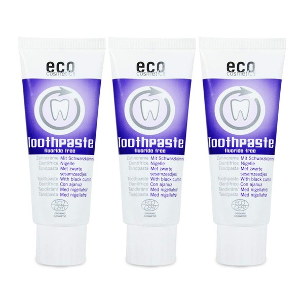 ECO COSMETICS Black Cumin Toothpaste (3 x 75 ml), Organic