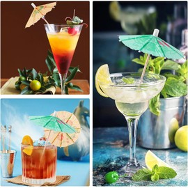 100 Pieces Cocktail Accessories Colorful Paper Umbrellas Toothpicks,Cocktail Party Decorations, Colourful Cocktail Paper Umbrellas, Hawaiian Party, Bar, Cocktail Accessories Decoration