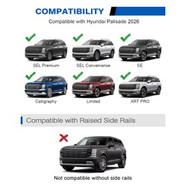 300lbs Lockable Roof Rack Cross Bars for Hyundai Palisade 2026