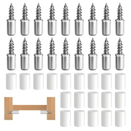 Pack of 50 Floor Support Shelf Brackets, Shelf Brackets, Shelves Screws, Laminate Brackets, Shelf Pins with Wellington Boots, Shelf Supports for Screwing on Furniture Cupboards Kitchen Cabinets etc.