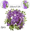 CISDUEO 2 Pcs Wisteria Hanging Flowers Vines Purple Wisteria Flowers