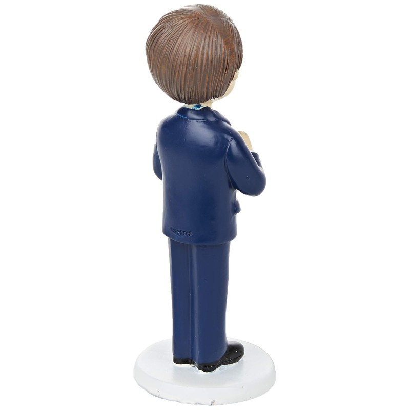 Mopec Figure Communion Child Suit and Bible, Polyresin, Navy Blue,