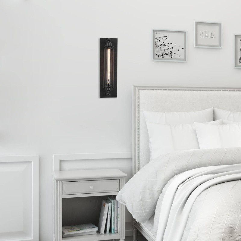 GEPOW Black Wall Sconces, 1-Light Modern Farmhouse Sconces Wall Lighting,