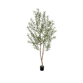 VIVATREES 6FT Olive Tree Artificial Indoor, 72in Tall Faux Olive Tree with Pot, Fake Potted Tree with Fruits for Home Office Decor