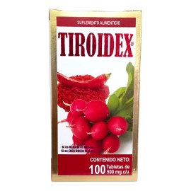 Suplemento Tiroides 100 Tabs Tiroidex 500mg Sabor Insaboro