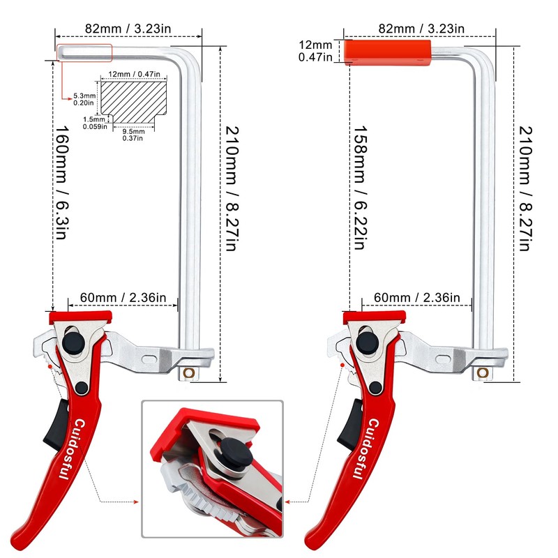 2 Pack Track Saw Clamps for Guide Rail – Heavy