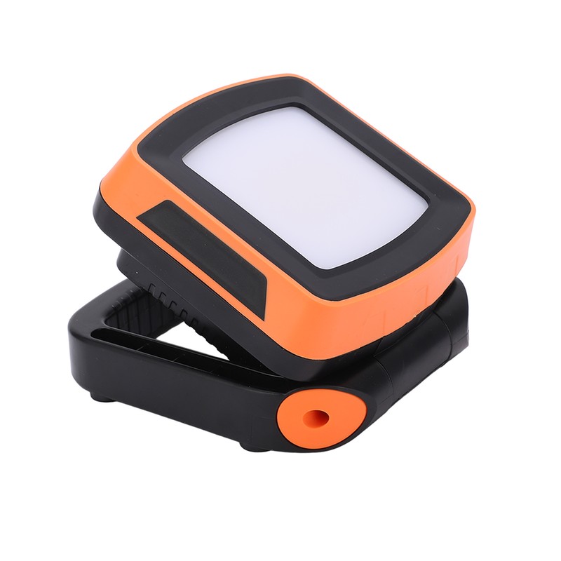Orange Portable Rechargeable Work Light LED Flood Lights Folding Stand