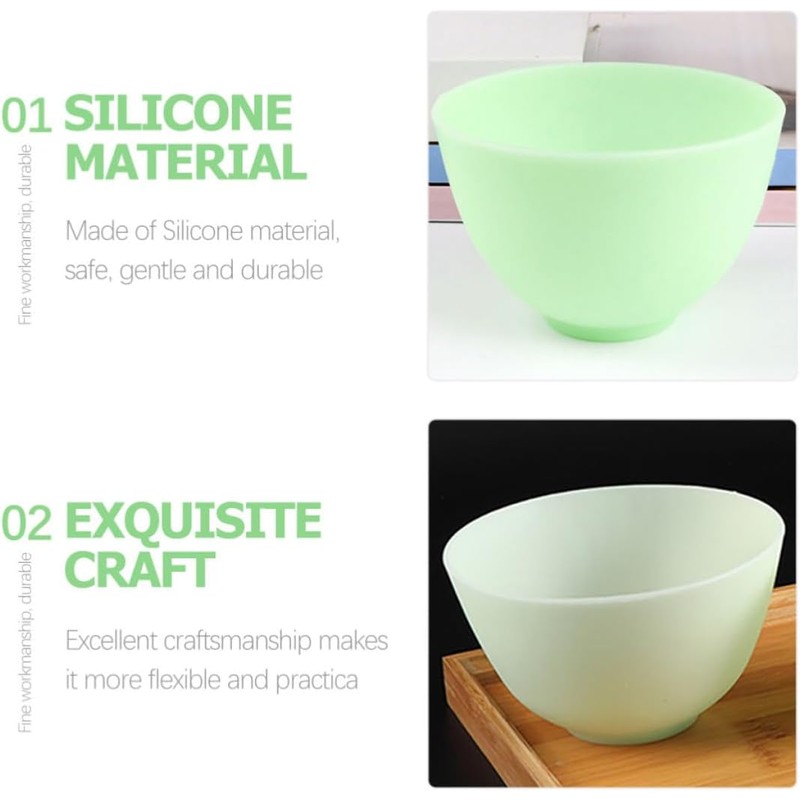 Lurrose 5 Piezas Cuenco de Silicona Mediano para Mascarillas Diy,