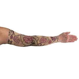 LympheDIVAs Medical Graduated Compression Sleeve for Lymphedema (Long 30-40 mmHg Small, Begonia)