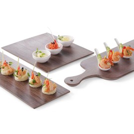 Hendi Serving Plate, Shatterproof, Hygienic, Temperature Resistant From -20°C to 70°C, Not Microwaveable, Melamine, GN 1/2, 325 x 265 x (H) 10 mm, Oak Look