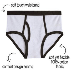MALLARY BY MATTHEW Boys 100% Cotton Briefs Underwear (8 Pack) Black/White Briefs, L