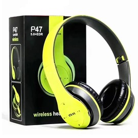 P47 Wireless Bluetooth Headphones - High Quality Sound and Comfort - Colour: Green