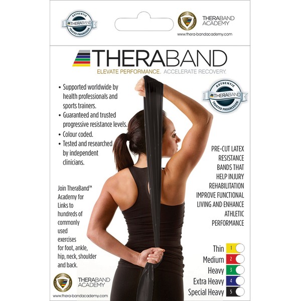 TheraBand Resistance Band Special Heavy Black Single