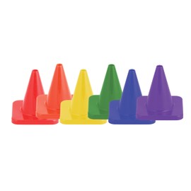 Champion Sports C4SET Hi Visibility Flexible Vinyl Cones, Multicolored, 4"