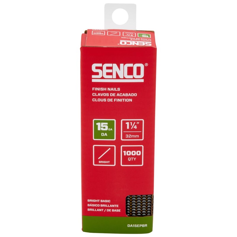 SENCO DA15EPBR 1-1/4" 15 Gauge Angled Finish Nails, Bright Finish
