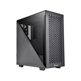 Thermaltake Divider 300 TG Air ATX mid Tower Black Edition Computer Case with 2 pre-Installed 120mm Standard Fans Full-Size mesh Panel 3mm Triangular Tempered Glass Left Side Window CA-1S2-00M1WN-02