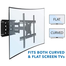 Mount-It! Full Motion TV Wall Mount with Dual Articulating Arms | Universal TV Wall Mount Bracket Fits 32, 42, 50, 55, 60, 70, 82 Inch TVs Up to 132lbs | Heavy-Duty Steel | VESA 100x100 to 600x400mm