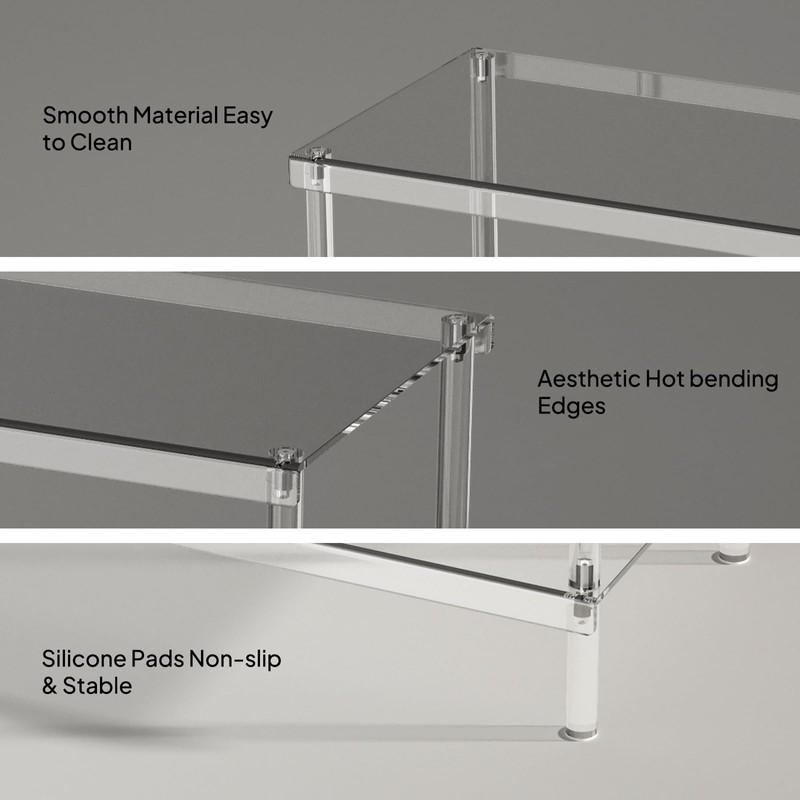 Aquiver 3-Tier Acrylic Shoe Rack - Modern Freestanding Shoe Storage