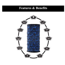 Flying Fisherman SunBandit Multifunctional Headwear Bandana, UV Protective Face Mask and Neck Gaiter, 12 Ways to Wear, Offshore Camo