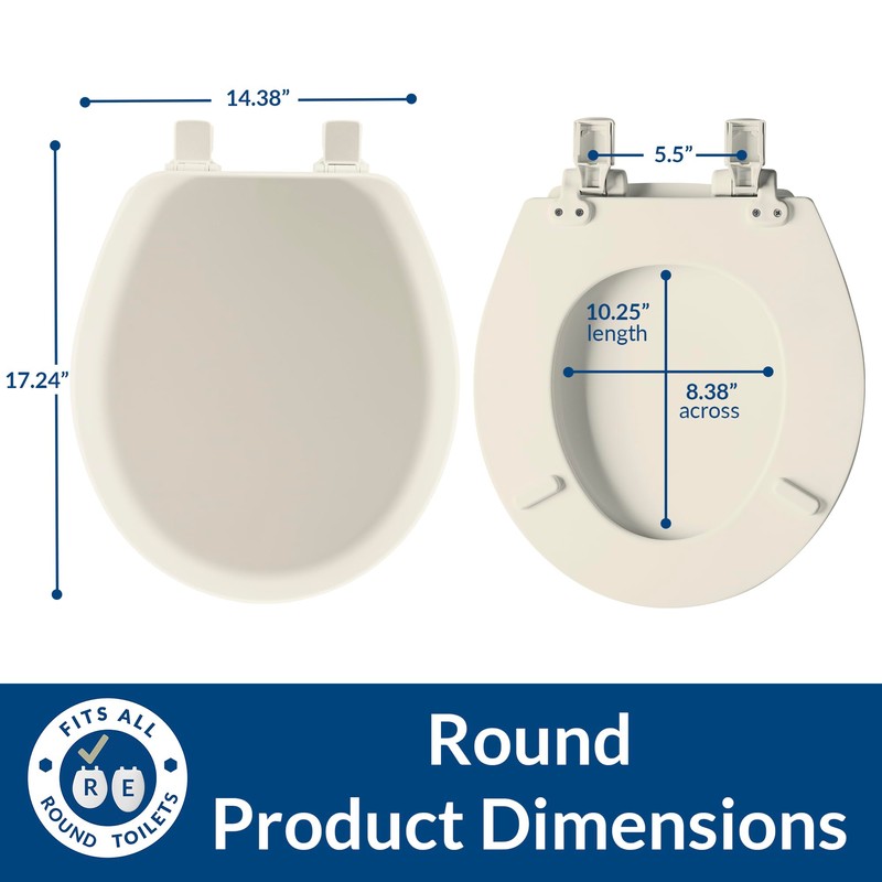Mayfair Cameron Biscuit Toilet Seat, Non Slip Heavy Duty Wood,