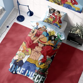 One Piece Single Duvet Cover & Pillow Case Set - Soft & Breathable Bedding Duvet Cover with Pillowcase - Reversible Duvet Cover for Kids, Girls & Boys