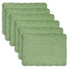 Grass Green 100% Cotton Quilted Placemats Set of 6, Rectangular