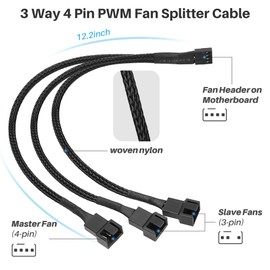 2 Pack 4 Pin PWM Splitter Cable 12Inch