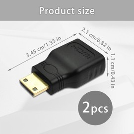 XINXINGDINGSHENG 2 Pcs Mini Hdmi to Hdmi Adapter - Supports HDMI 1.4 Standards, Gold-Plated Male to Female Converter 1080p for Raspberry Pi, DSLR, HDTVs, Camera, Camcorder, Tablet, 8K UHD, Video Card