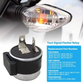 Turn Signal Flasher Winker Relay 2 Prong Replacement Compatible for Yamaha XT250 1980 1981 1982 1983