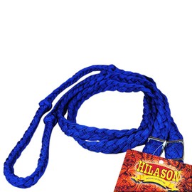 AHE Braided Poly Barrel Rein Flat w/Easy Grip Knots (Blue)