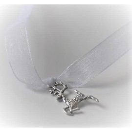 SILVER REINDEER NAPKIN TIES 6pk Christmas Charm Table Decoration