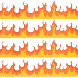 AWIZOM 72 Feet Fire Bulletin Board Borders Burning Fire Bulletin Board Trims Die-Cut Red Orange Flame Scalloped Classroom Border for School, Homeschool, Back to School Decor, Firefighter Theme Decor