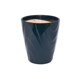 New 8" Dark Greenish Blue Color Raised Wave Ribbed Pattern Pottery Planter Plant Pot