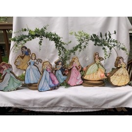 Handmade Wooden You Choose 5 Princess For Baby Shower Or Birthday Centerpieces