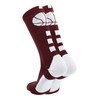 MadSportsStuff Basketball Logo Athletic Crew Socks, Medium - Maroon/White
