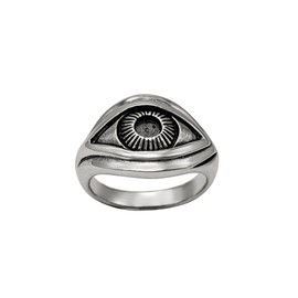 81stgeneration Men's Women's 925 Sterling Silver Wiccan Gothic Third Eye ring